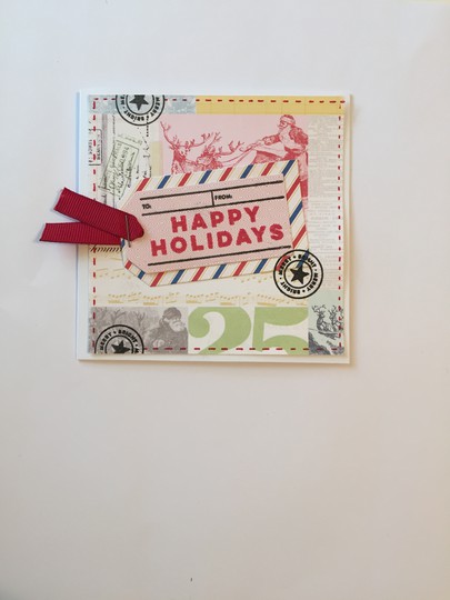 Happy Holidays Square Tag Card