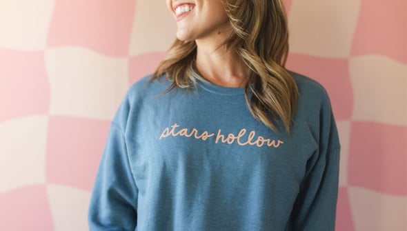 Stars Hollow in the Fall Sweatshirt - Heather Slate gallery