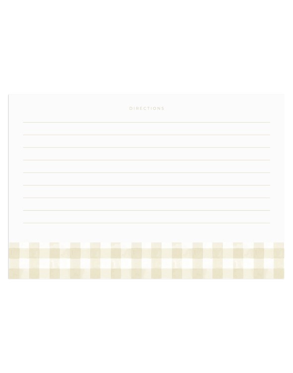 Beige Gingham Tin Recipe Box - 1canoe2