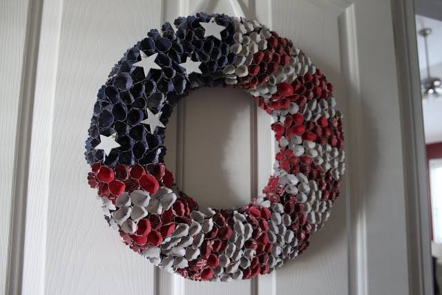American Flag Paper Wreath