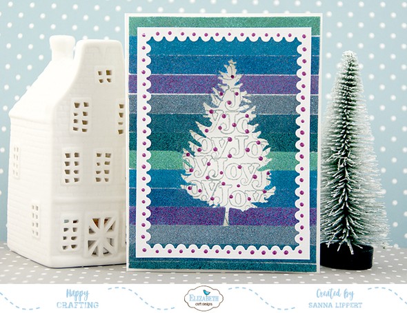 Glitter striped Christmas cards by Saneli gallery
