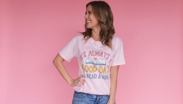 It's Always A Good Day To Read A Book - Pippi Tee - Blush gallery
