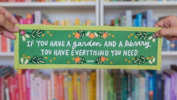 Garden And A Library Canvas Banner gallery
