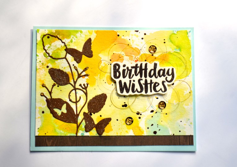 Paint spatter birthday wishes card original