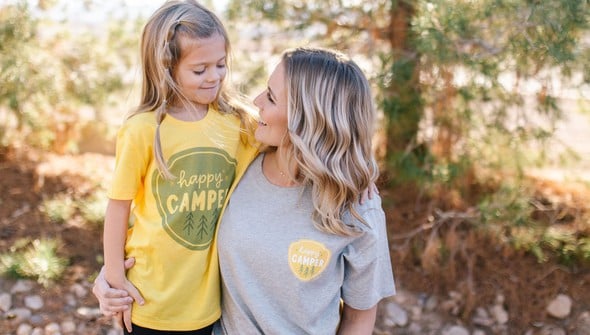 Happy Camper Tee - Toddler/Youth - Heather Yellow Gold gallery
