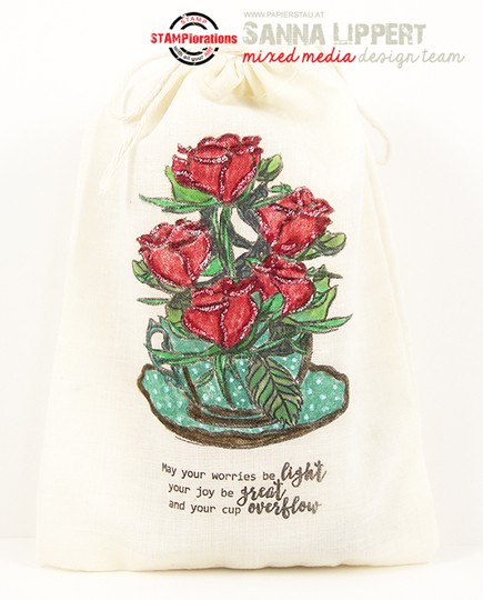 Stamped and colored present bag