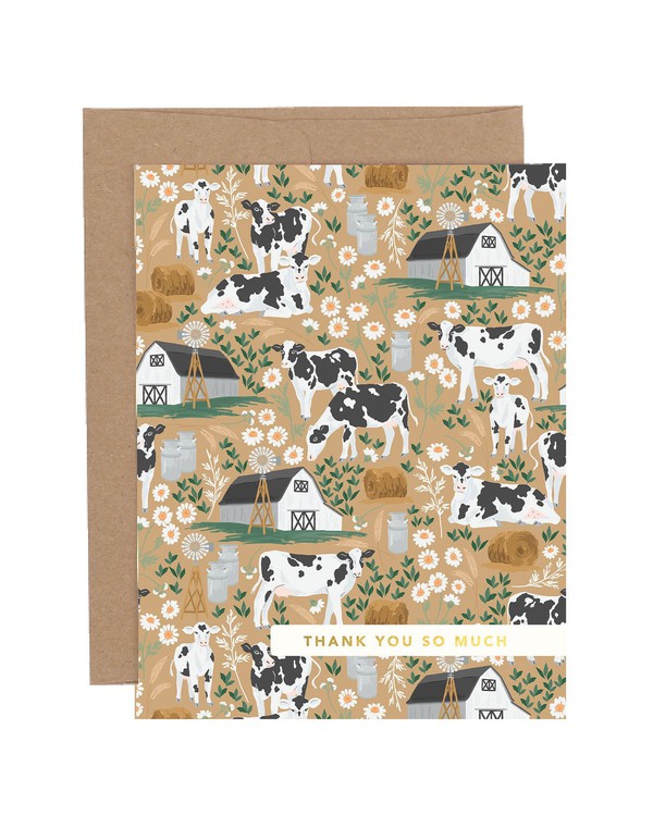 Thank You So Much Cows Greeting Card, 1 of 3