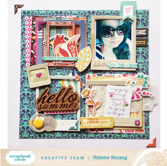 Valerie huang scrapbook circle august island paradise kit layout hello summer