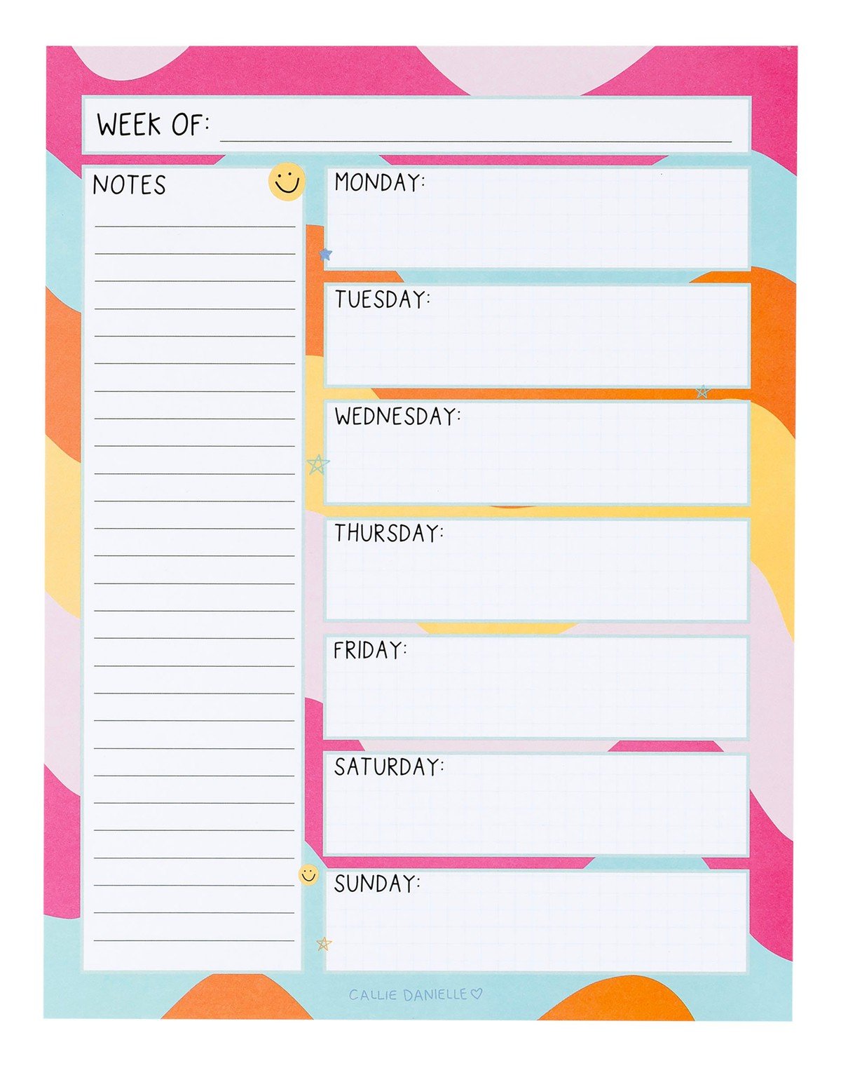 Weekly Calendar Notepad item