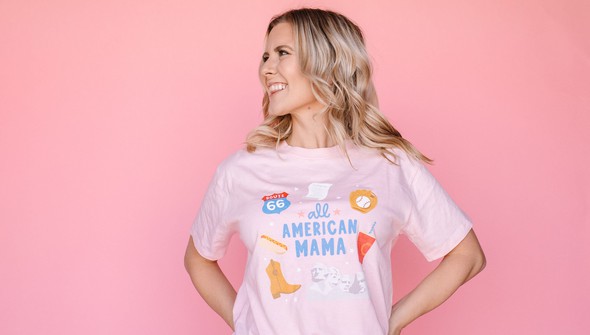 All American Mama Pippi Tee - Blush gallery