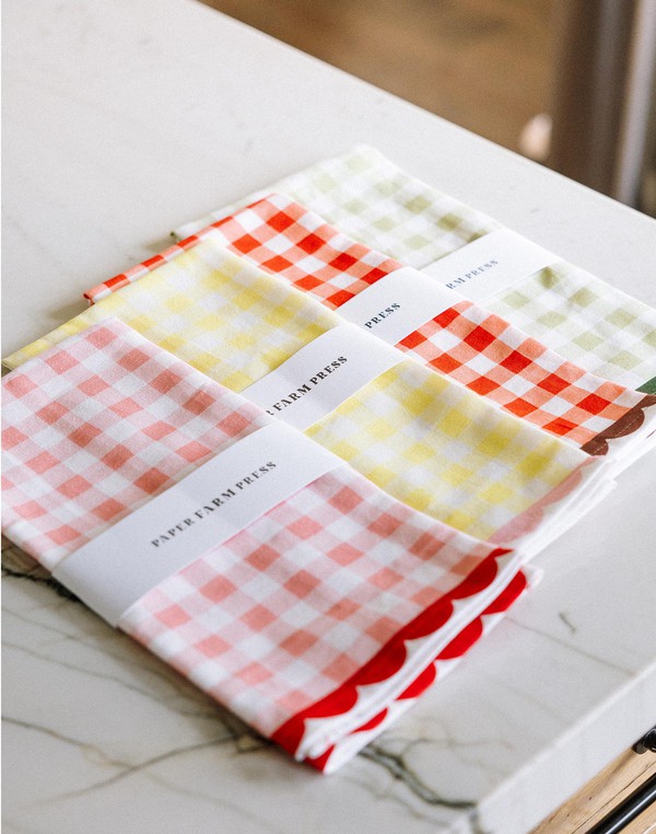 Yellow Gingham Scalloped Tea Towel, 6 of 11