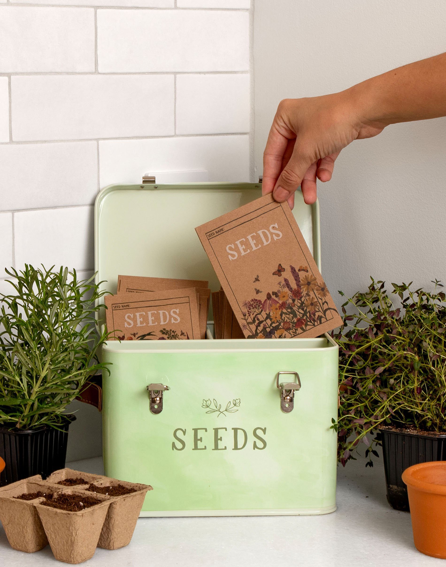 Green Thumb Tin Seed Storage Box - 1canoe2