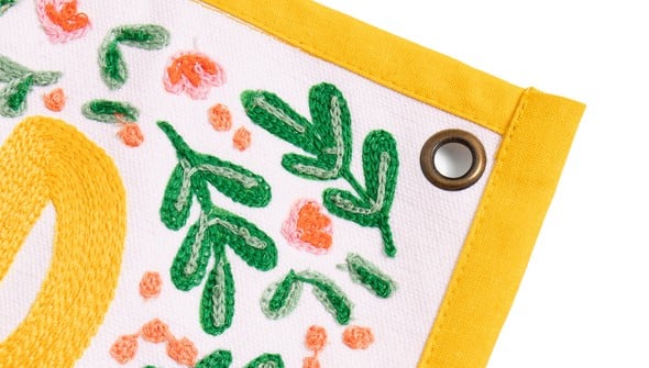 Read Embroidered Canvas Banner - Yellow - PREORDERING gallery