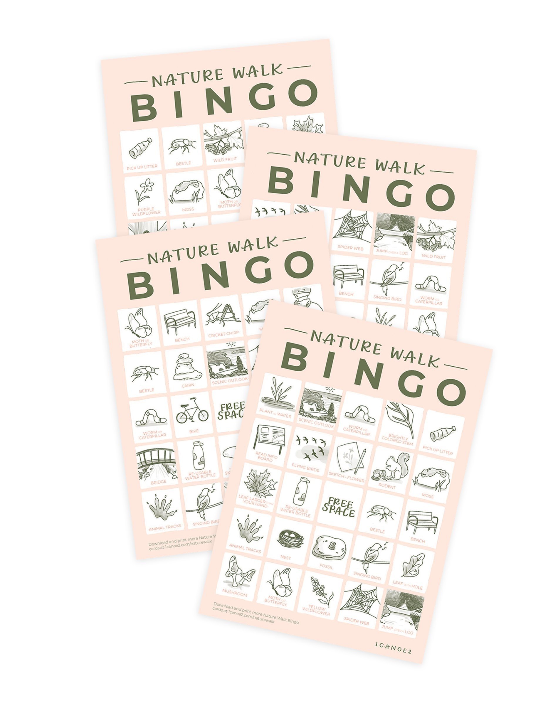 printable nature bingo cards