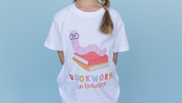 Bookworm in Training Pippi Tee - Youth - White gallery