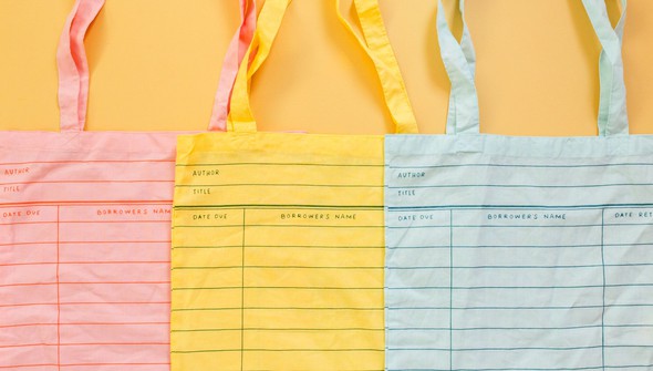Sky Blue Library Card Lightweight Foldable Tote Bag gallery