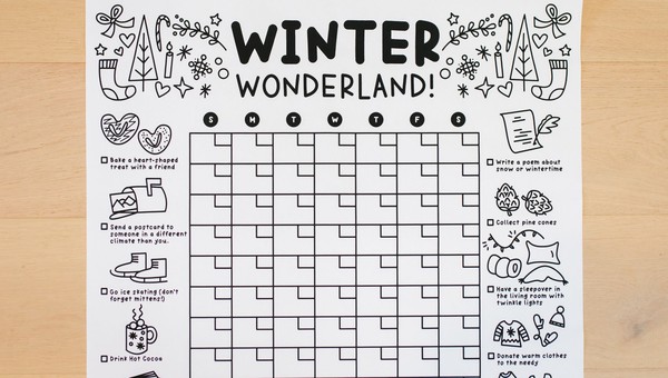 Winter Printable Calendar Poster, 2 of 3