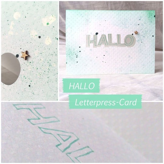 "HALLO" Letterpress & diecut-card