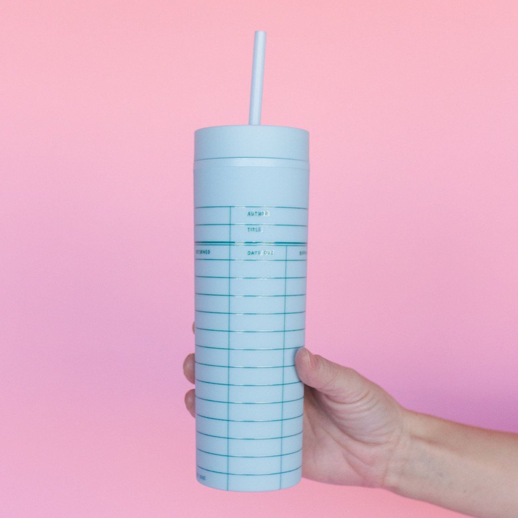 Sky Blue Library Card 16oz Tumbler  item