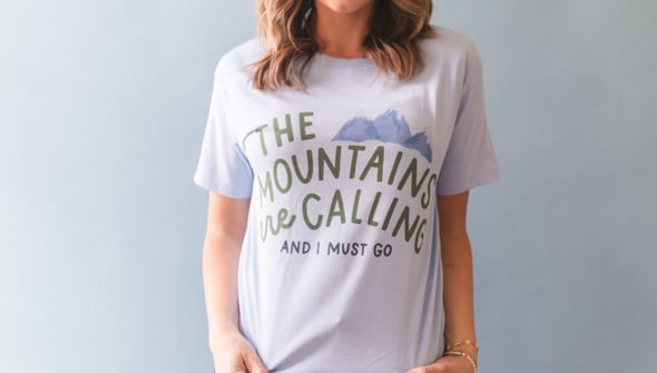 The Mountains Are Calling - Pippi Tee - Dusty Blue gallery