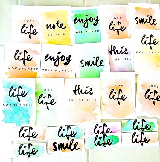 My Own Watercolored Project Life Cards
