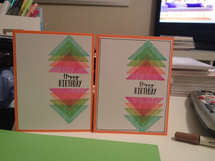 Neon Triangles Birthday Card