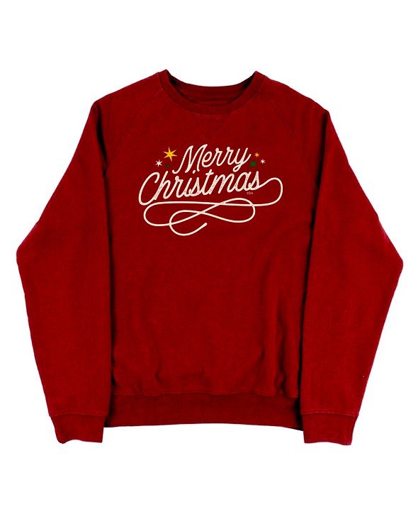 T33787 merry christmas crew sweatshirt crimson ref copy original