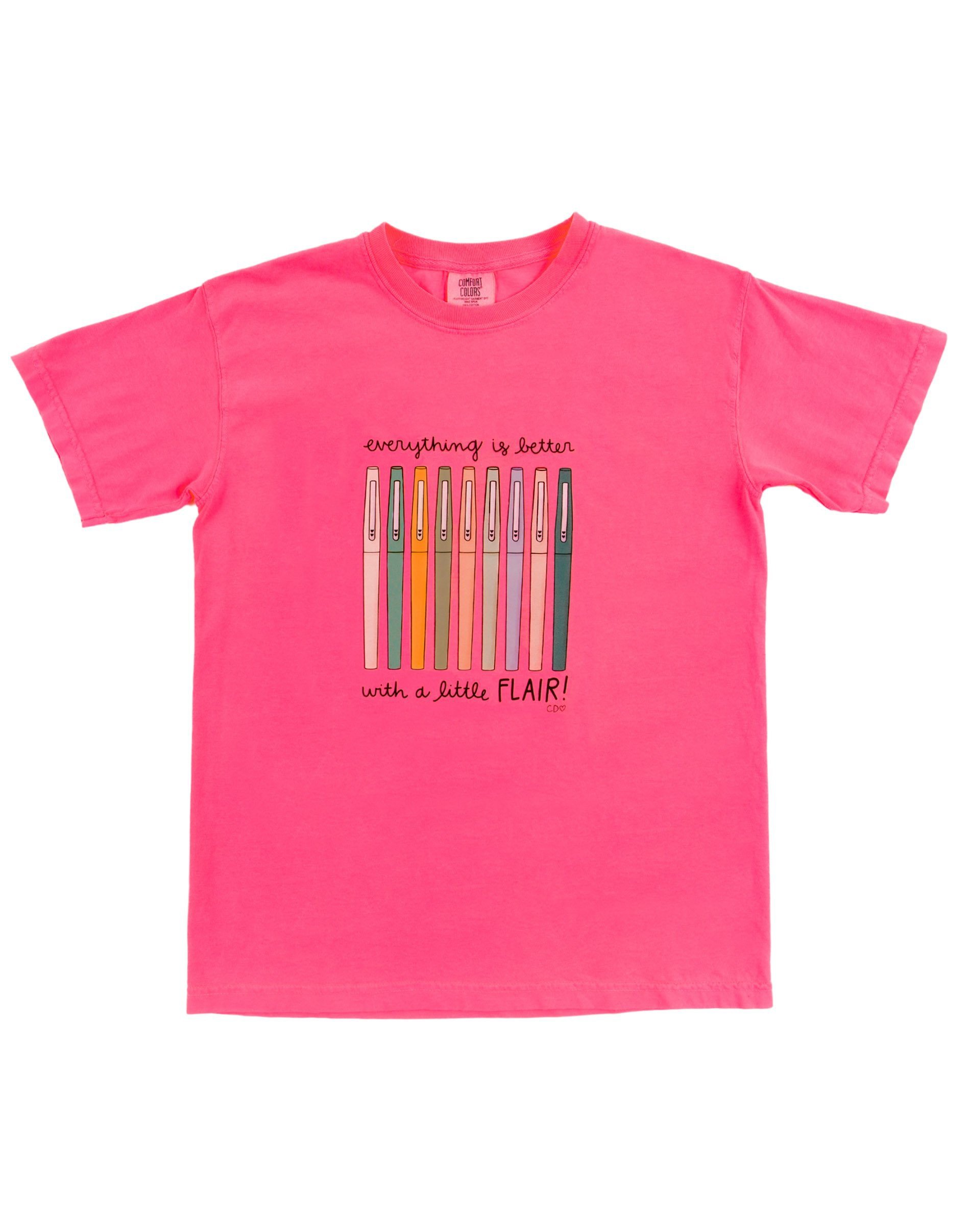 Flair Pens Tee - Neon Pink - Callie Danielle Shop