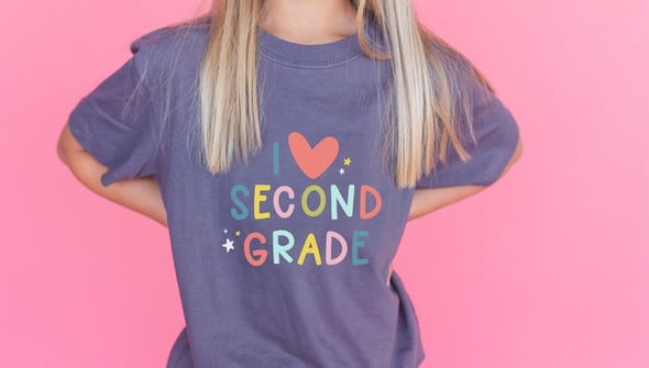 I Love Second Grade - Youth Pippi Tee - Dark Gray gallery