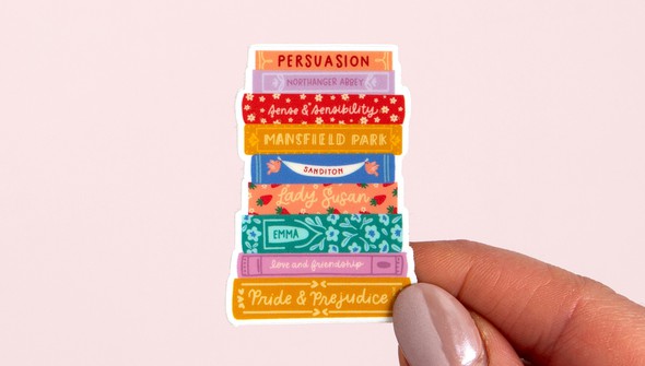 Jane Austen Book Stack Decal Sticker gallery