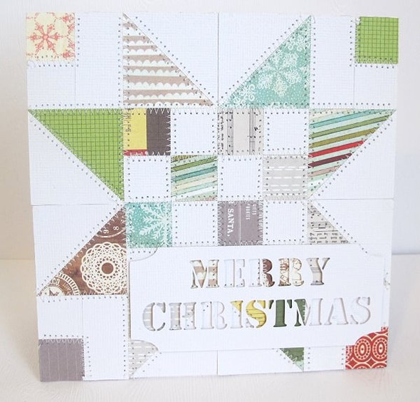 Merry Christmas Quilted Square Card by juleshollis gallery