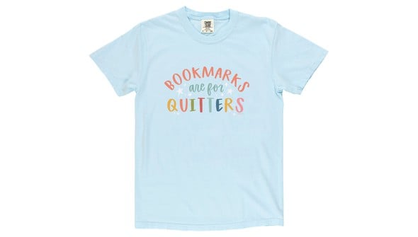 Bookmarks Are For Quitters Tee - Chambray gallery