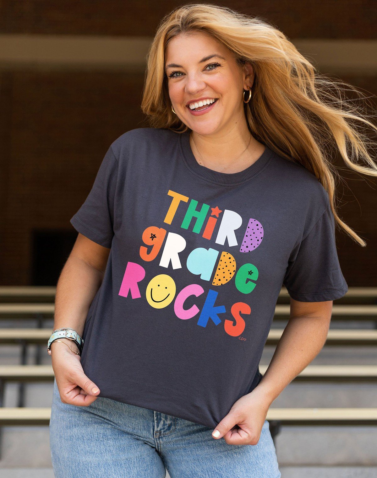 Third Grade Rocks - Callie Tee - Dark Gray item