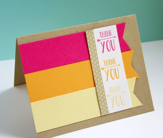 Thank You Color Blocked card