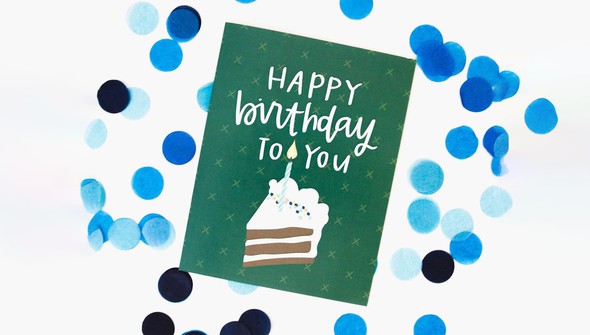 Green Birthday Cake Greeting Card gallery