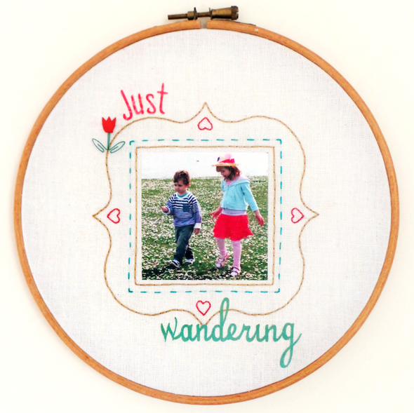 Just Wandering Embroidered Hoop in Made with Love | Simple Gifts gallery