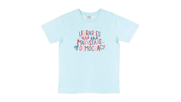 Libraries Are The Mainstays Of Democracy  Tee - Chambray gallery