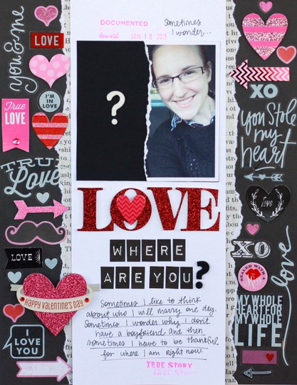 'love where are you ' scrapbook page by mambi design team member heather adams   me   my big ideas