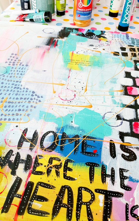 MIXED MEDIA CANVAS 'HOME' by JWerner gallery