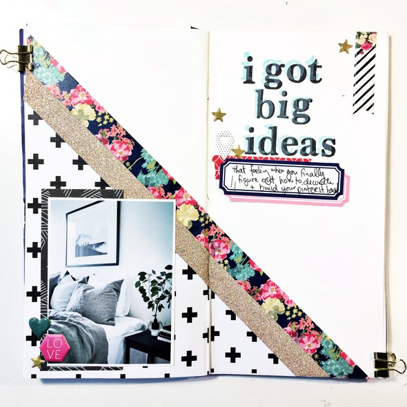 BIG IDEAS TRAVELER'S NOTEBOOK SPREAD AND PROCESS VIDEO by ElleWood gallery