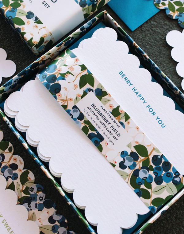Blueberry Field Assorted Notecard Set, 3 of 5