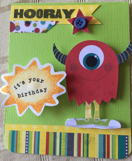 Hooray Monster Birthday Card