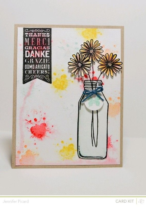 Water Colour Splatter Thanks * Card Kit*  by JennPicard gallery