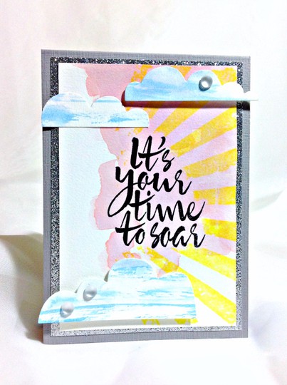 Up in the clouds simon says stamp avery elle stamp card by michelle zerull