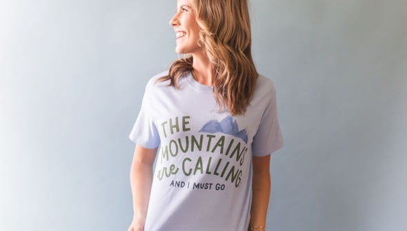 The Mountains Are Calling - Pippi Tee - Dusty Blue gallery