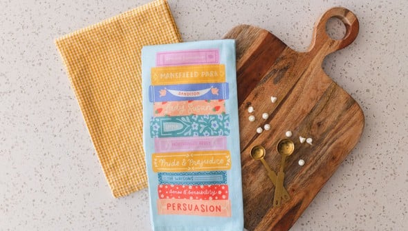 Jane Austen Book Stack Tea Towel gallery