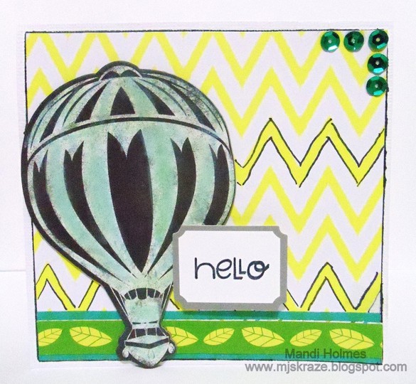Hot Air Balloon Hello card