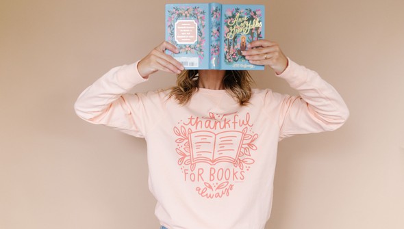 Thankful For Books - Pippi Sweatshirt - Peach gallery