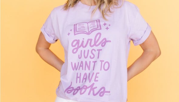 Girls Just Want to Have Books - Pippi Tee - Lilac gallery
