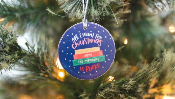 All I Want For Christmas Is Books Custom Ornament gallery